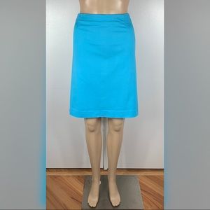 J. JILL Size 12 Turquoise Stretch Pencil Skirt